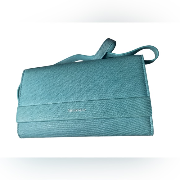Tiffany & Co. Grainy Leather Crossbody Wallet in Tiffany Blue - Made in Italy - Picture 7 of 8